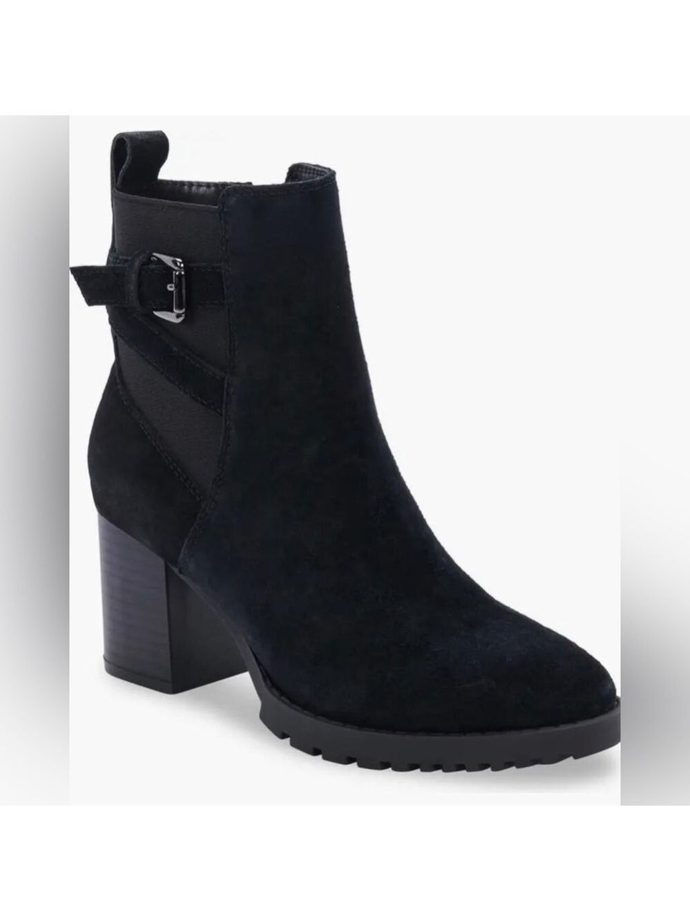 NIB Blondo Treasure Block Heel Zipper Waterproof Suede Bootie
